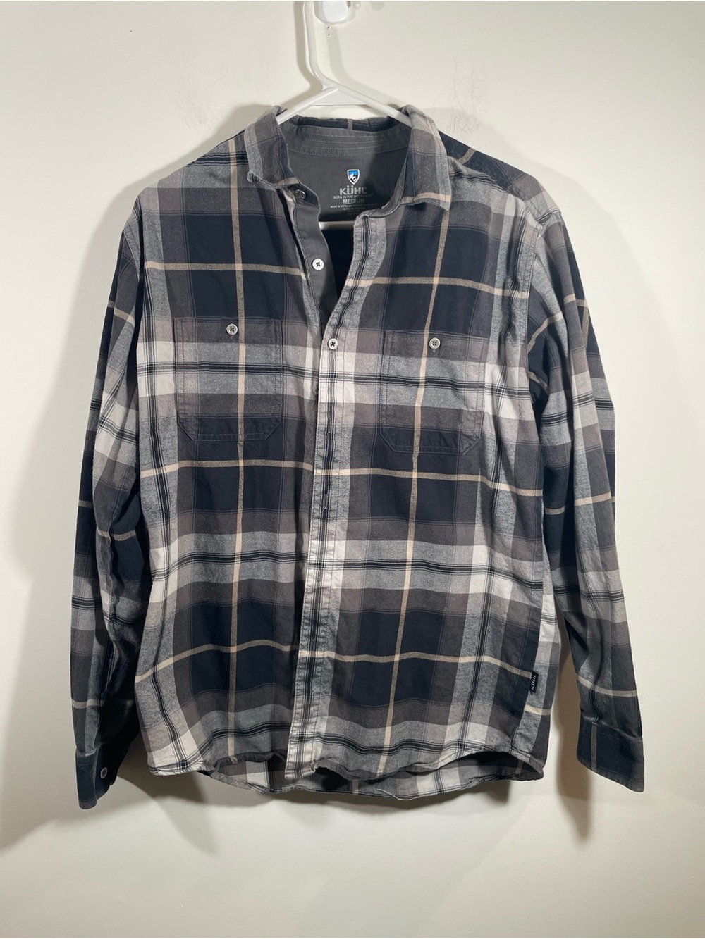 Kuhl plaid cotton-blend button down shirt M